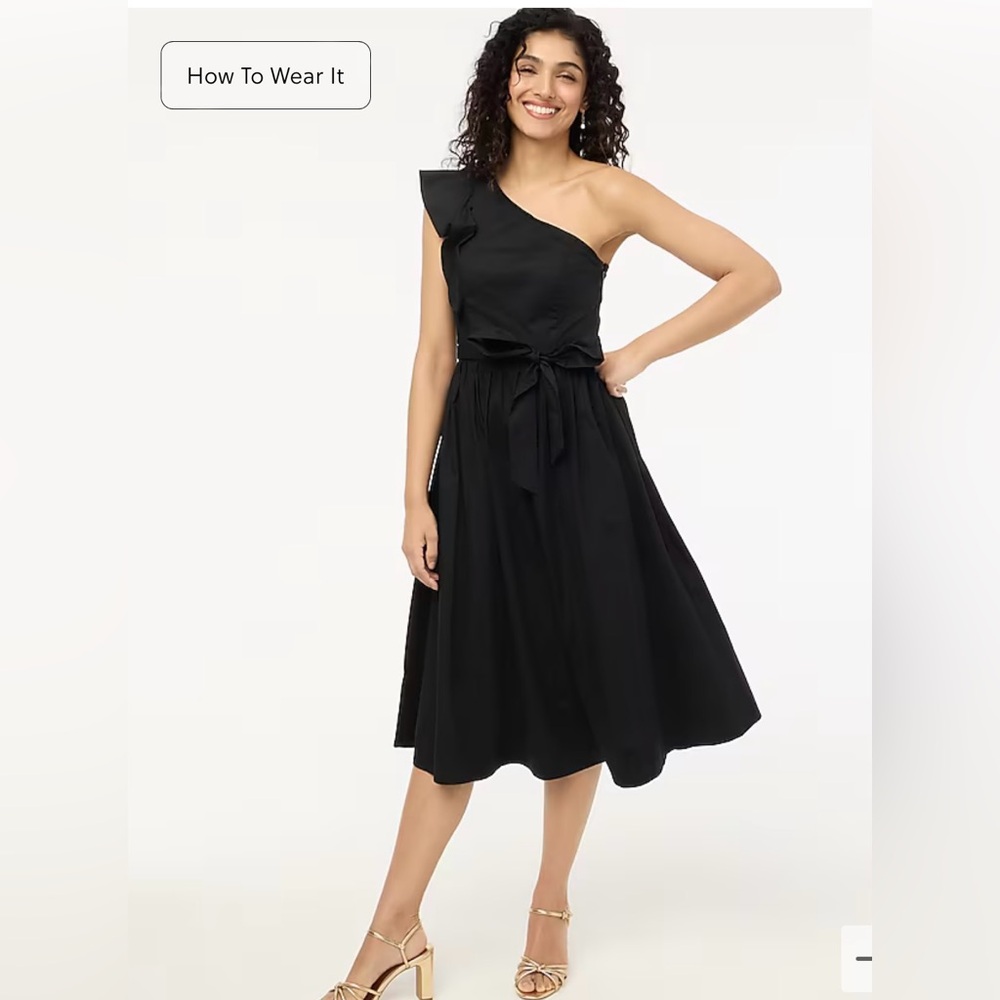 JCrew one shoulder midi dress